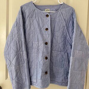 J. Crew Quilted patchwork jacket. Periwinkle. Size XL. Like New.